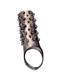 Дымчатая насадка на пенис с шипами и выпуклостями - 12,5 см. - Sex Expert - в Сочи купить с доставкой