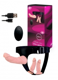 Женский страпон с 3 насадками и вибрацией - Erowoman-Eroman - купить с доставкой в Сочи