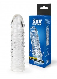 Прозрачная закрытая насадка на пенис - 17 см. - Sex Expert - в Сочи купить с доставкой