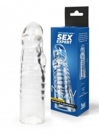 Прозрачная закрытая насадка на член - 15 см. - Sex Expert - в Сочи купить с доставкой