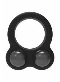 Черное эрекционное кольцо с утяжелителями Cockring Dual Weight - Dream Toys - в Сочи купить с доставкой