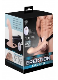 Телесный полый страпон с вибрацией Erection Agents - 24,1 см. - NMC - купить с доставкой в Сочи