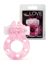 Розовое эрекционное виброкольцо в форме зайчика - 1137 - в Сочи купить с доставкой