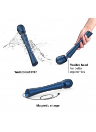 Синий вибромассажёр с насадками Man.wand Edgy - Manwan - в Сочи купить с доставкой