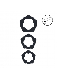 Набор из 3 эрекционных колец Beaded Silicone Cockring Set - Shots Media BV - в Сочи купить с доставкой