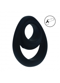 Черное эрекционное кольцо Double Ergo Silicone Cockring - Shots Media BV - в Сочи купить с доставкой