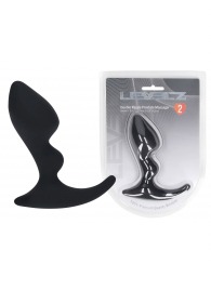 Черная анальная пробка для массажа простаты Double Ripple Silicone Prostate Massager - Shots Media BV - в Сочи купить с доставкой