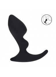 Черная анальная пробка для массажа простаты Double Ripple Silicone Prostate Massager - Shots Media BV - в Сочи купить с доставкой