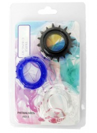 Набор из 3 эрекционных колец разного цвета и рельефа - Boys of Toys - в Сочи купить с доставкой