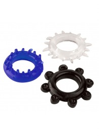 Набор из 3 эрекционных колец разного цвета и рельефа - Boys of Toys - в Сочи купить с доставкой