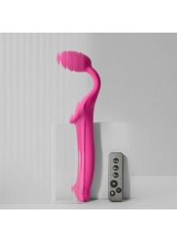 Ярко-розовый безремневой страпон Strap-on-me Vibrating Bendable Strap-On size M - Strap-on-me - купить с доставкой в Сочи