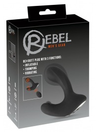 Черная анальная вибропробка с функцией расширения RC Butt Plug with 3 functions - Orion - в Сочи купить с доставкой
