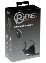 Черная вибронасадка для эрекции и стимуляции мошонки Cock ring with RC ball massager - Orion - в Сочи купить с доставкой