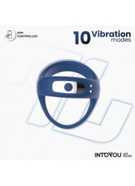 Синее интерактивное эрекционное виброкольцо Rank - Intoyou - в Сочи купить с доставкой