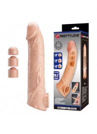 Телесный фаллоудлинитель с подхватом мошонки Silas - 26 см. - Baile - в Сочи купить с доставкой