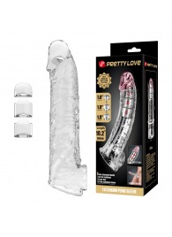 Прозрачный фаллоудлинитель с подхватом мошонки Silas - 26 см. - Baile - в Сочи купить с доставкой