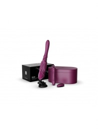 Фиолетовая секс-машина с функцией нагрева, насадками и присоской Sesh - Zalo - купить с доставкой в Сочи