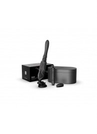 Черная секс-машина с функцией нагрева, насадками и присоской Sesh - Zalo - купить с доставкой в Сочи