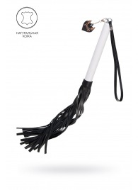 Плеть с белой рукоятью и чёрными хлыстами - 50 см. - Pecado - купить с доставкой в Сочи