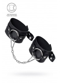 Черные оковы из толстой кожи с люверсами - Pecado - купить с доставкой в Сочи