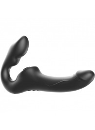 Черный безремневой страпон с 3 моторами - Ibiza - купить с доставкой в Сочи