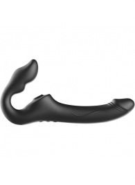 Черный безремневой страпон с 3 моторами - Ibiza - купить с доставкой в Сочи