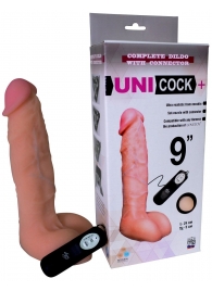Фаллическая насадка Харнесс UNICOCK 9  с вибрацией - 24 см. - LOVETOY (А-Полимер) - купить с доставкой в Сочи