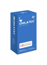 Классические презервативы Unilatex Natural Plain - 12 шт. + 3 шт. в подарок - Unilatex - купить с доставкой в Сочи