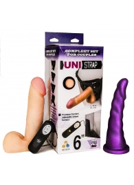 Вибрострапон с двумя насадками UniStrap - 18 и 18 см. - LOVETOY (А-Полимер) - купить с доставкой в Сочи
