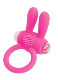 Розовое эрекционное виброкольцо A-toys с ушками - A-toys - в Сочи купить с доставкой