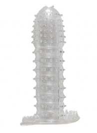 Гелевая прозрачная насадка c шипами - 12 см. - Toyfa Basic - в Сочи купить с доставкой