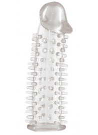 Прозрачная насадка на половой член с закрытой головкой и шипами - 12,5 см. - ToyFa - в Сочи купить с доставкой