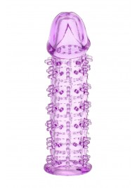 Гелевая фиолетовая насадка на фаллос с шипами - 12 см. - Toyfa Basic - в Сочи купить с доставкой