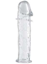 Гладкая прозрачная насадка с усиками под головкой - 12,5 см. - Toyfa Basic - в Сочи купить с доставкой
