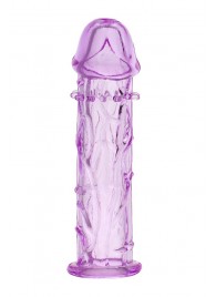 Гладкая фиолетовая насадка с усиками под головкой - 12,5 см. - Toyfa Basic - в Сочи купить с доставкой