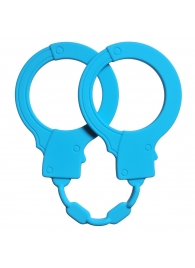 Голубые силиконовые наручники Stretchy Cuffs Turquoise - Lola Games - купить с доставкой в Сочи