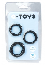 Набор из 3 чёрных эрекционных колец A-toys - A-toys - в Сочи купить с доставкой