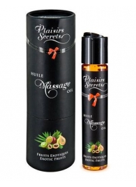 Массажное масло с ароматом экзотических фруктов Huile de Massage Gourmande Fruits Exotiques - 59 мл. - Plaisir Secret - купить с доставкой в Сочи