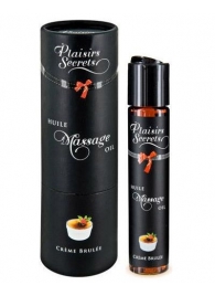 Массажное масло с ароматом крем брюле Huile de Massage Gourmande Creme Brulée - 59 мл. - Plaisir Secret - купить с доставкой в Сочи