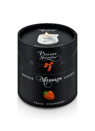 Массажная свеча с ароматом клубники Bougie de Massage Gourmande Fraise - 80 мл. - Plaisir Secret - купить с доставкой в Сочи