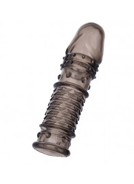 Дымчатая закрытая насадка ToyFa XLover с чешуйками и пупырышками - 13,5 см. - ToyFa - в Сочи купить с доставкой