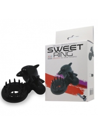 Чёрное эрекционное виброкольцо Sweet Ring с дельфинчиком - Baile - в Сочи купить с доставкой