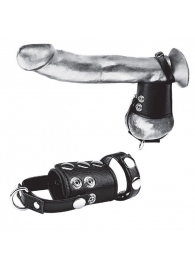 Кольцо на член и мошонку Cock Ring With 2  Ball Stretcher And Optional Weight Ring - BlueLine - в Сочи купить с доставкой