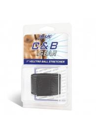 Чёрная утяжка на мошонку 1  Velcro Ball Stretcher - BlueLine - купить с доставкой в Сочи