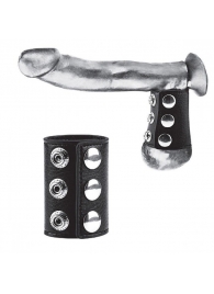 Утяжка на пенис на кнопочках 100% PVC STRAP WITH METAL SNAP - BlueLine - купить с доставкой в Сочи