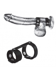 Утяжка на пенис с клёпками Duo Snap Cock And Ball Ring - BlueLine - купить с доставкой в Сочи