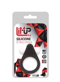 Чёрное эрекционное кольцо LIT-UP SILICONE STIMU RING 1 BLACK - Dream Toys - в Сочи купить с доставкой