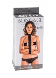 Ошейник с длинной лентой и наручниками Strap Bondage Kit One Size - Lola Games - купить с доставкой в Сочи