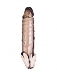 Дымчатая фаллическая насадка с подхватом и закрытой головкой - 16,2 см. - ToyFa - в Сочи купить с доставкой