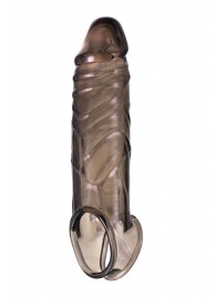 Дымчатая фаллическая насадка с подхватом и закрытой головкой - 16,2 см. - ToyFa - в Сочи купить с доставкой